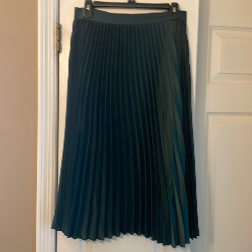 Pleated satin elastic band skirt